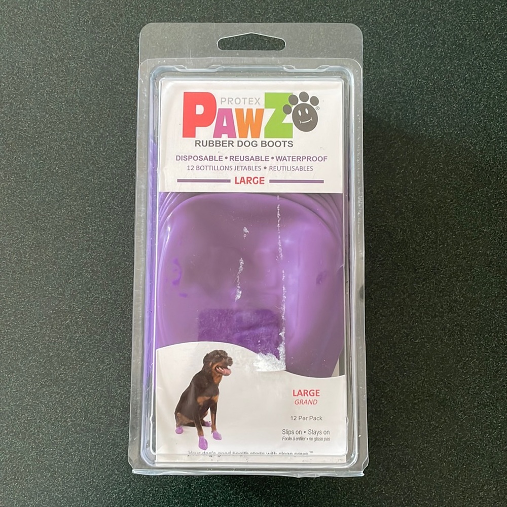 NIB PAWZ Rubber Dog Boots, Large